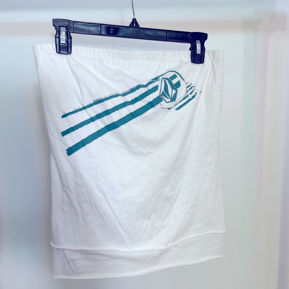 Vintage Y2K Volcom tube top, white size L, NWT